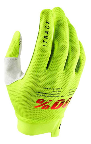 Guantes Marca 100 Itrack Amarillo Bmx Enduro Downhill