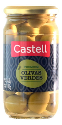 Aceituna Verde Premium Castell 6x185gr Fv Mayorista
