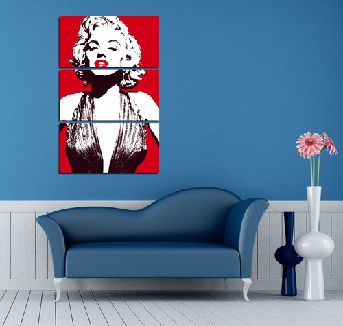 Cuadro 60x90cm Marilyn Monroe Rojo Diva Pin Up