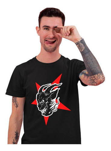 Camiseta Satanica Negra Por Mayoreo Juveniles Moda Gotica