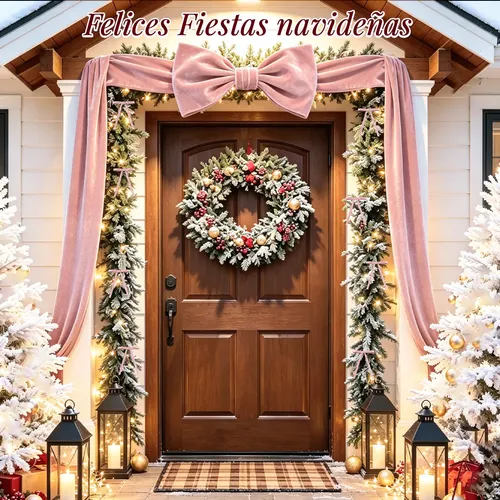 Moño Gigante De Terciopelo Para Árbol De Navidad Decoracion Rosa | Lazo ...
