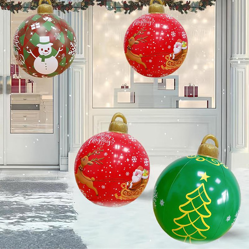 Bola Inflable De Decoración Navideña Al Aire Libre De 2 Piez