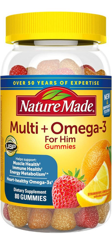 Multivitamínico + Omega 3 Hombres Nature Made 80 Gomitas