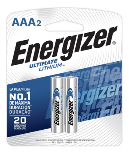 Pilas Ultimate Lithium Aaa 2un. Energizer