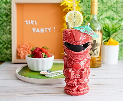Taza De Cerámica Power Rangers Geeki Tikis Roja De 16 Onzas