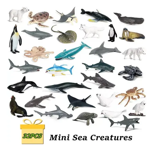 32 Piezas: Animal Polar Salvaje Del Ártico, Oso Y Ballena