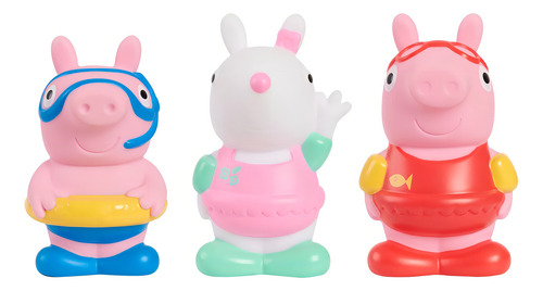 Conjunto de brinquedos de banho Peppa Pig de 3 peças de 15 cm