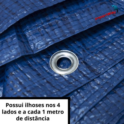 Lona Plástica Impermeável 6x4 Mts Carreteiro Reforçada Azul
