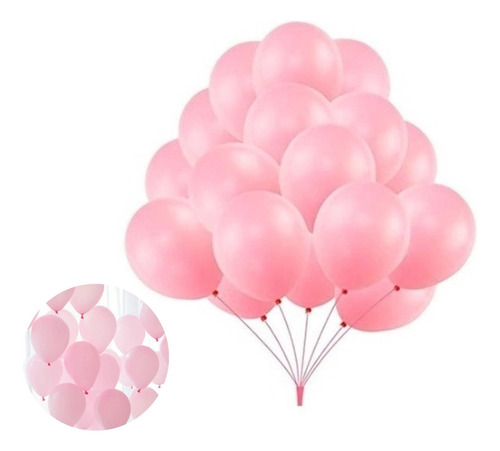 Balão Bexiga Liso Festa Decoração 6 Polegadas 100 Unidades Cor Rosa