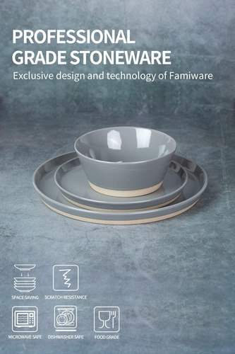 Famiware Saturn Vajilla, 12 Piezas Vajilla, Plato...