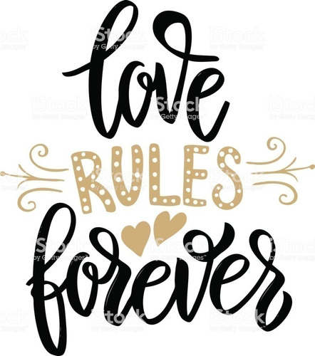 Vinil Decorativo Love Rules Forever, Reglas De Amor