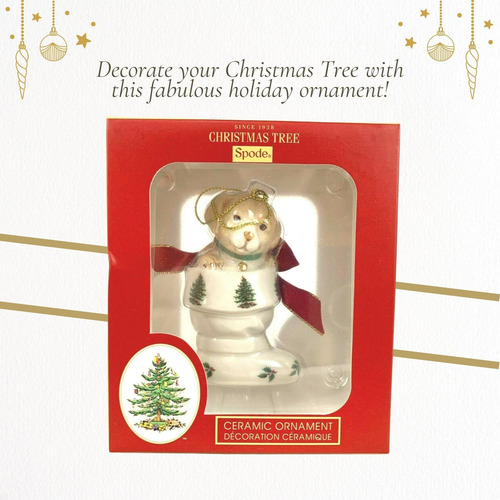 Spode Christmas Tree Puppy In Boot Ornament, Festive Holiday