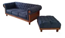 Comprar Sillón Sofá Chester Industr 3c D 2.0+puff Capitoné Pana Anti