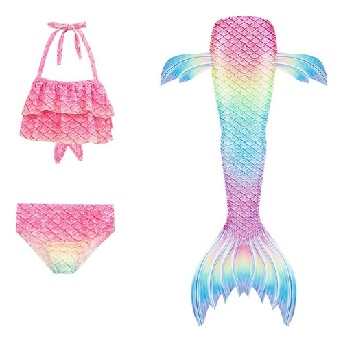 Kit De Bikini De Cola De Sirena Sin Monoaleta For Niños