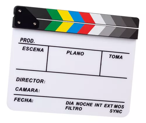 Claqueta Director Pizarra Acrilico Cine Barra De Colores