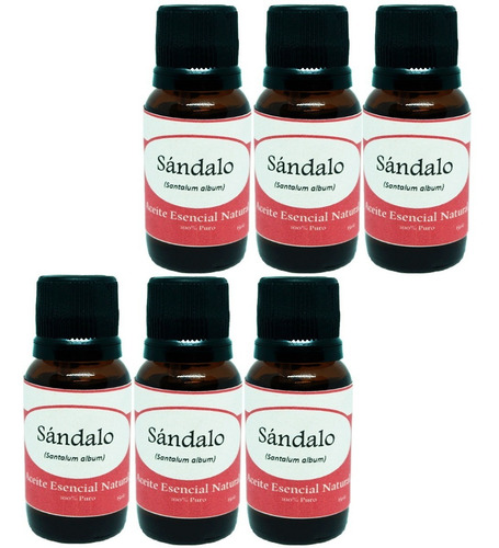 Sandalo Aceite Esencial Natural 6 Frascos Kit Aromaterapia