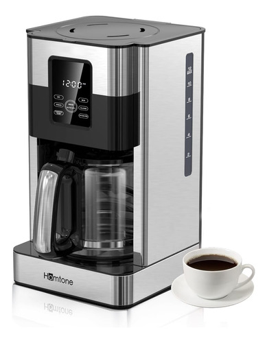 Cafetera 12 Tazas Programable, Cafetera Digital Antigot...