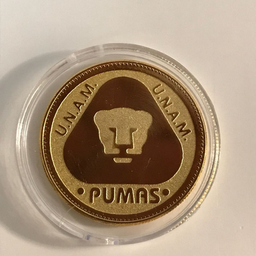 Moneda Club Pumas Unam Baño Oro 14k Original Regalo Ideal