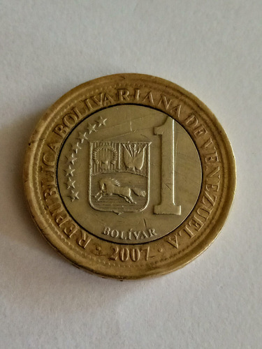 Moneda De 1 Bolivar 2007 Error En Palabra Libertador