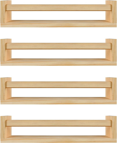 Pack De 4 Estantes De Madera Rustica