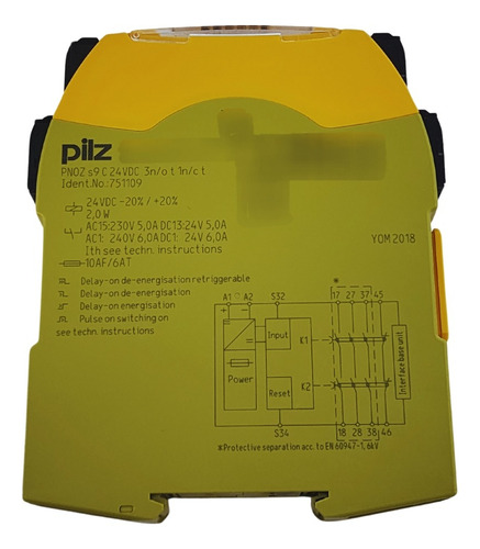 Pilz Safety Relay Pnoz-s9-c 24vdc 3 N/o T 1 N/c T 751109