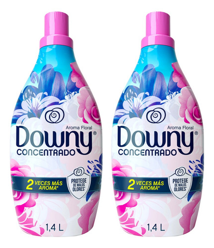 2 Pack Downy Suavizante Ropa Libre Enjuague 1.4 Lt