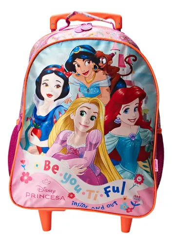 Mochila com Rodas Escolar 14' Princesa Disney Beautiful 13151