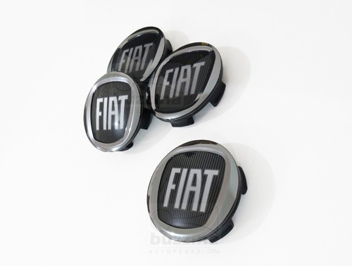 Imagem 3 de 4 de Kit 4 Calota Miolo Centro De Roda Fiat Toro Black Freemont
