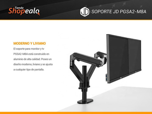 Imagen 3 de 8 de Soporte De Mesa Doble Monitor Jd Modelo Pgsa2-m8a 17 A 27 -*