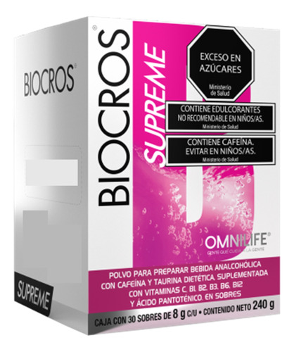 Biocros Supreme Caja C/30 Sobres 405g Energizante Complejo B