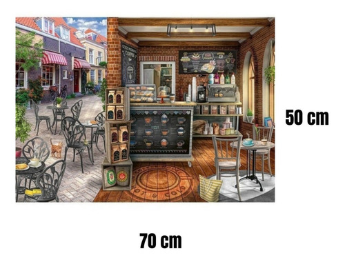 Imagen 4 de 5 de Rompecabezas Ravensburger 1000 Piezas Cafe Pintoresco Puzzle