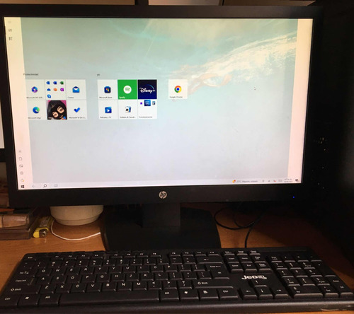 Computador Hp Negro,con Teclado, Mouse, Cpu Y Monitor