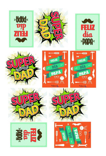 Laminas Comestibles Dia Del Padre P/ Tortas Cupcakes Cookies