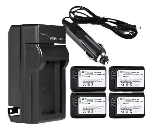 4 X Np-fw50 Batería + Cargador Para Sony A5000 A3000 A7s A7r