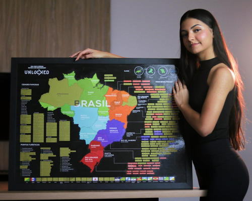 Mapa Do Brasil De Raspar Unlocked Com Moldura