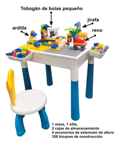 Mesa Didactica Con Juego De Bloques Trae Silla Para Niños