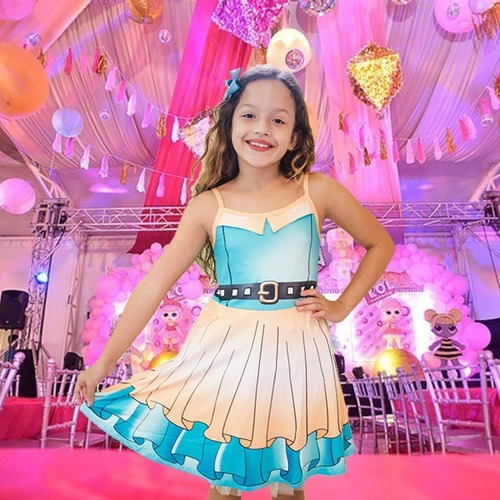 Imagem 1 de 3 de Vestido Fantasia Festa Infantil Boneca Lol Glitter Super Bb