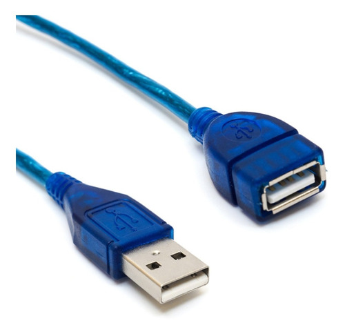 Cable Extensión Usb 2.0 Hembra  Macho 3mt Con Filtro Azul Gk
