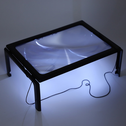 Suministros De Lectura, Lupa, Tamaño A4, Luz Led Y
