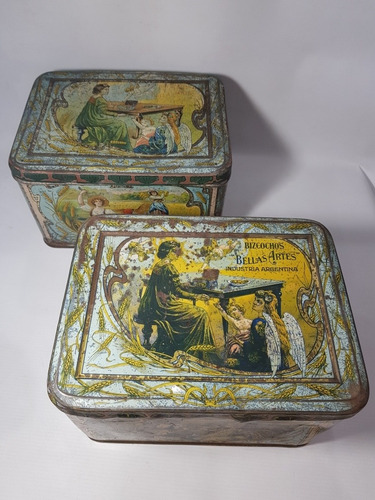 Antiguas Latas Bizcochos Bellas Artes Lote X 2 Mag 57511