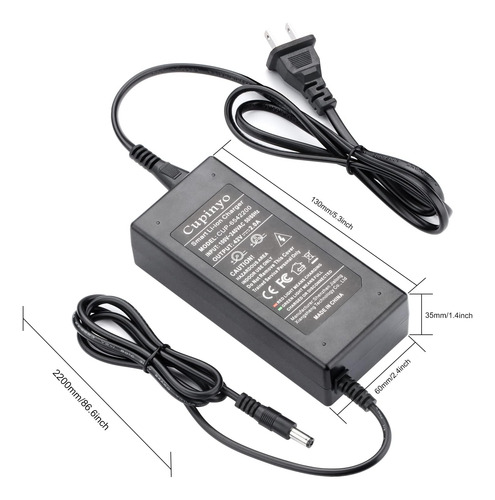 Cupinyo Cargador Universal De 42 V 2 A, 1 Clavija Para Bater