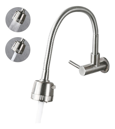 Grifos De Cocina De Pared 2 Modos De Agua Acero Inoxidable