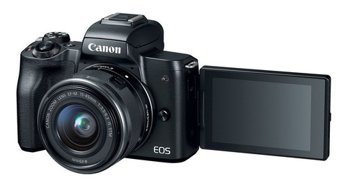 Canon EOS M Kit M50 + lente 15-45mm IS STM + lente 55-200mm IS STM sin espejo color negro