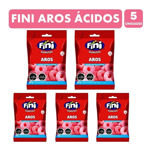 Pack De Gomitas Fini Aros Ácidos 90g (pack 5 Unidades)