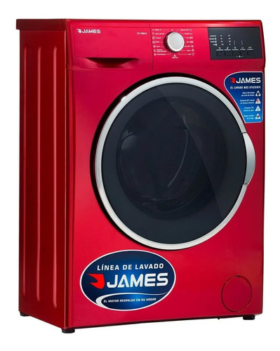 Lavarropas James 6kg Rojo 15 Programas Carga Frontal Dimm