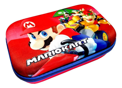Case Con Cremallera Moldeado De Caparazón Duro (mario Kart),
