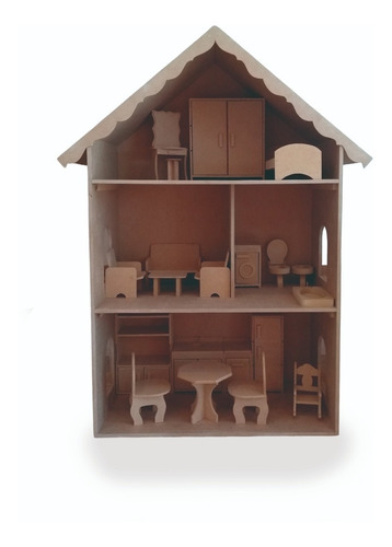 Comedor Barbies Fibrofácil Muebles Para Pintar - Bc