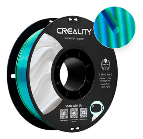Filamento Azul Verde Pla Seda Creality Para Impresora 3d