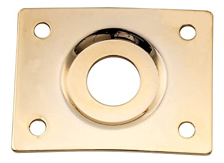 Placa Jack Curva 10mm Acero, Guitarra Eléctrica, Oro