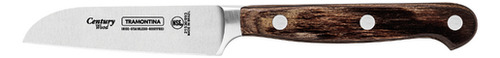 Cuchillo para Frutas y Verduras Tramontina Century Wood con Lámina de Acero Inoxidable y Mango de Madera Tratada Castaño 3"